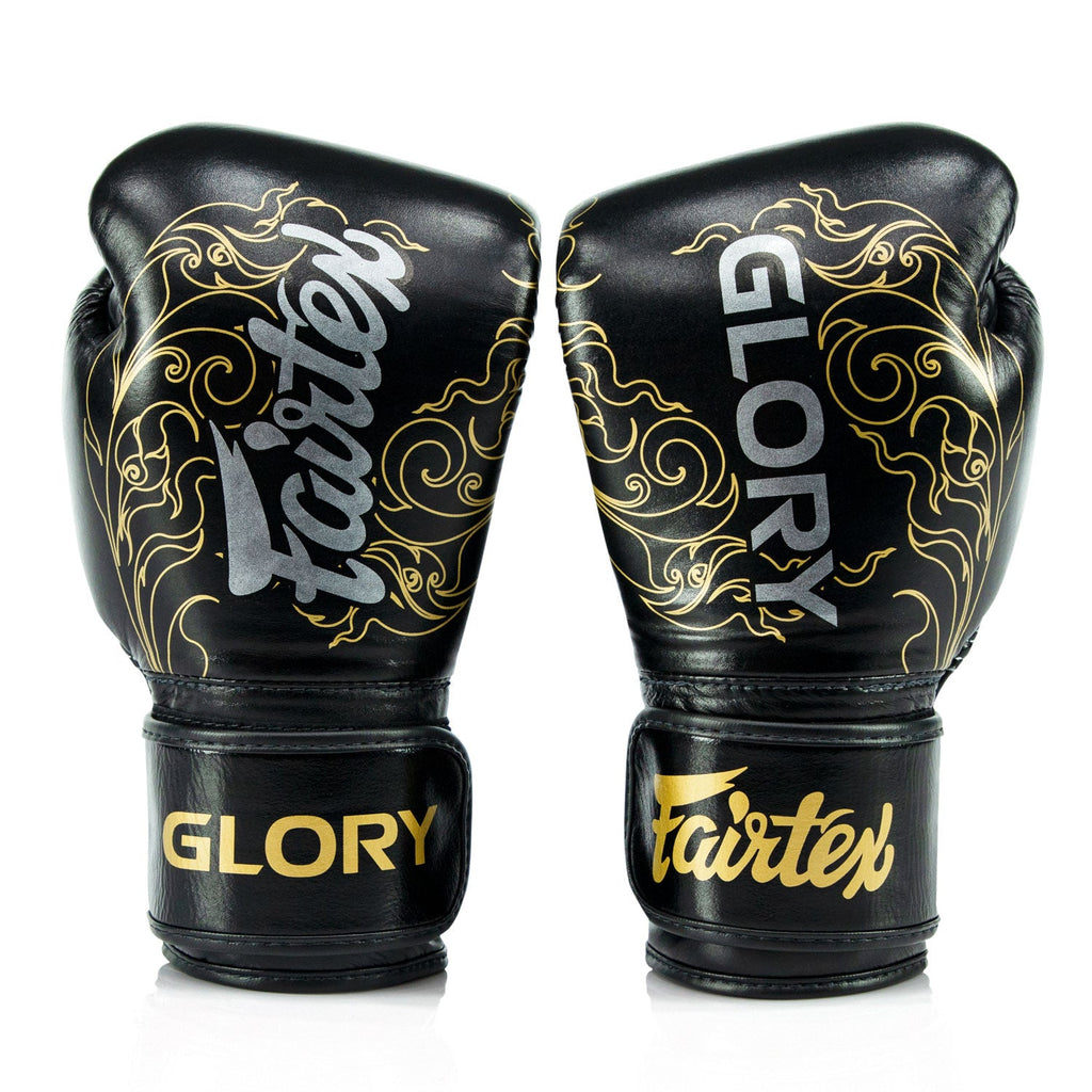 Fairtex X Glory BGVG3 Velcro Boxing Gloves - Black-Gold