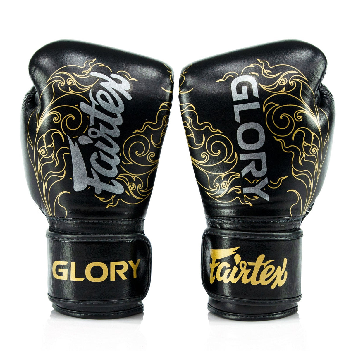 Fairtex X Glory BGVG3 Velcro Boxing Gloves - Black-Gold