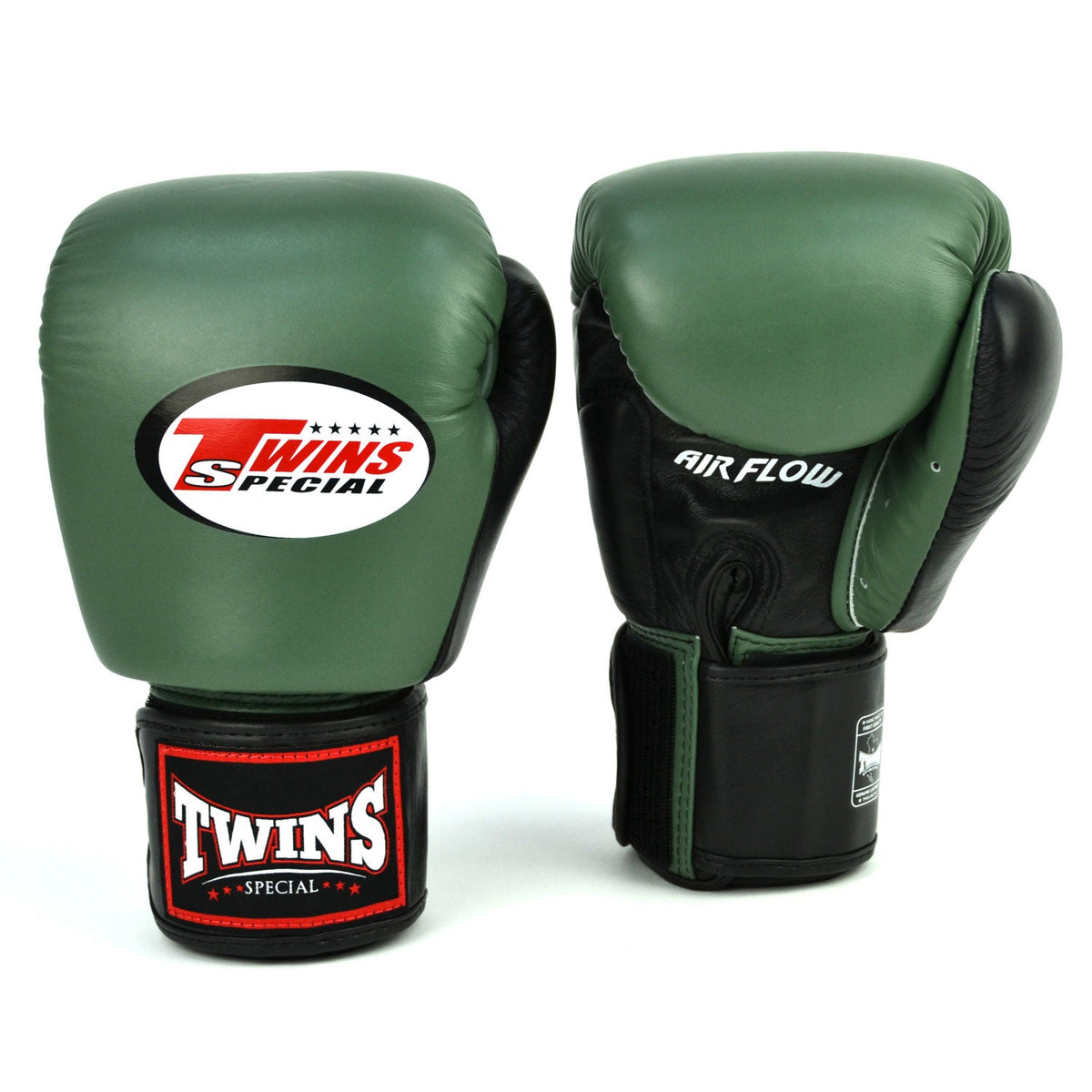 Twins Special BGVLA2-2T Air Flow Boxing Gloves - Olive-Black-White