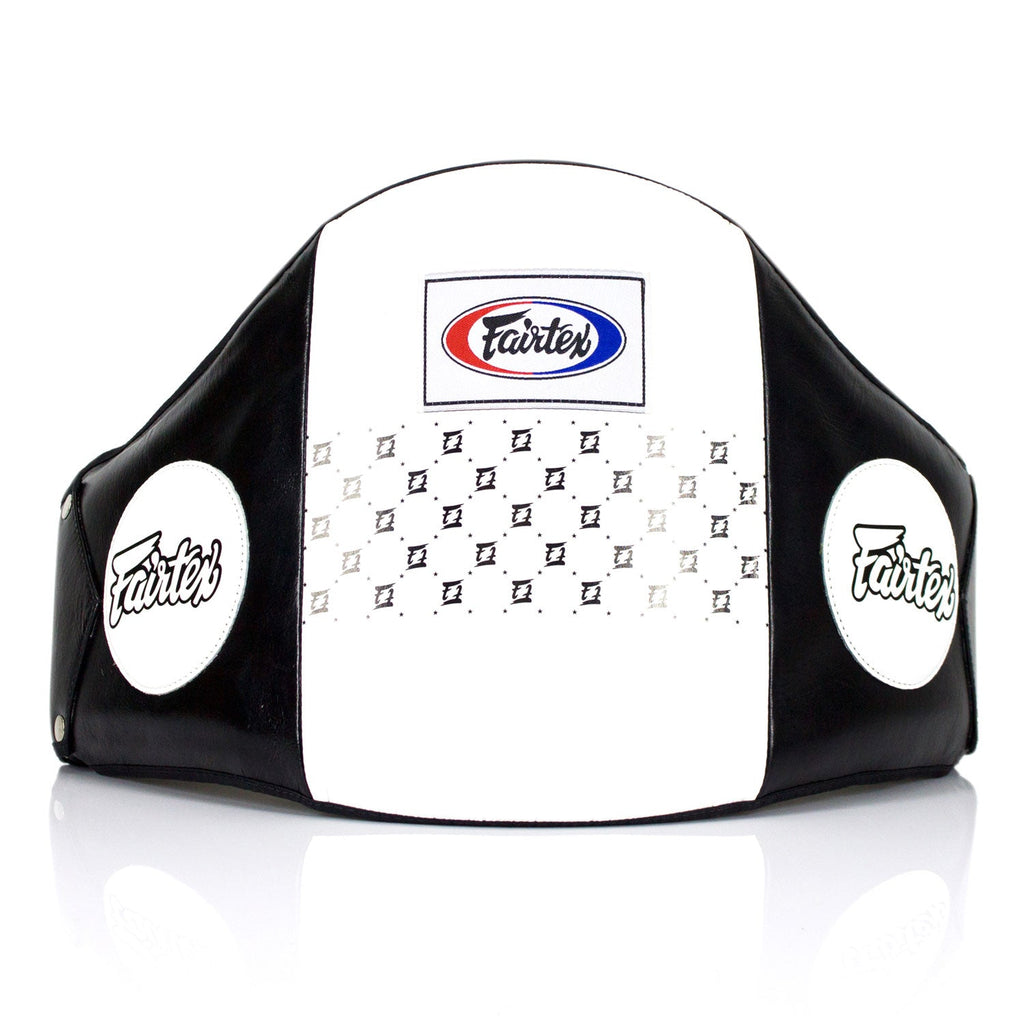 Fairtex BPV1 Standard Leather Belly Pad - Black-White