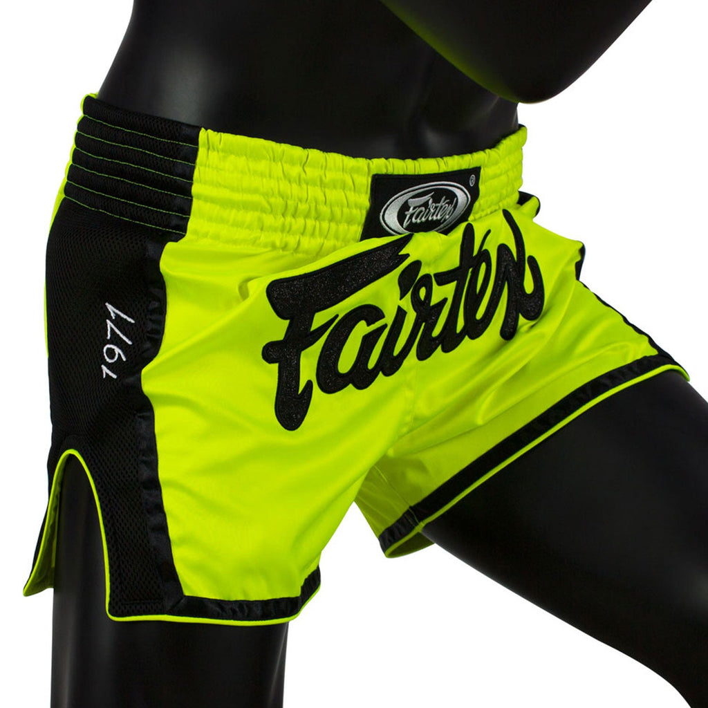 Fairtex BS1706 Slim Fit Muaythai Shorts - Lime Green