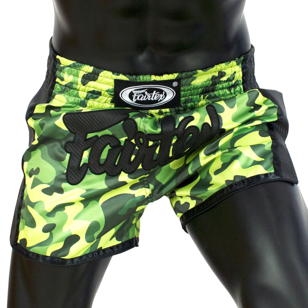Fairtex BS1710 Slim Fit Muaythai Shorts - Green Camo