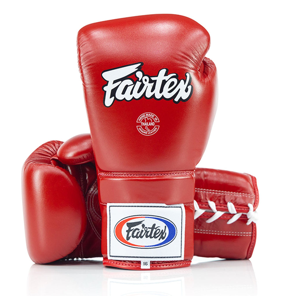 Fairtex BGL3 Lace-up Sparring Gloves - Red