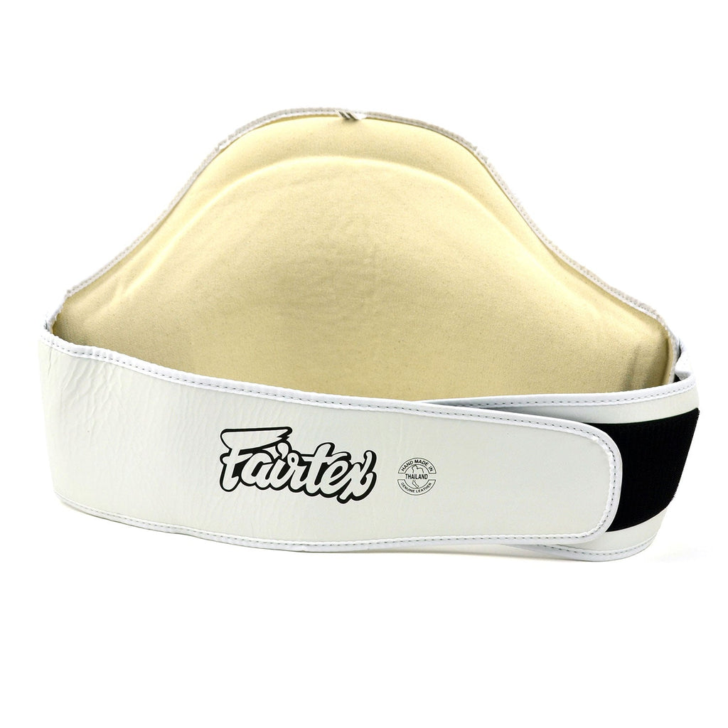 Fairtex BPV1 Standard Leather Belly Pad - White-Black