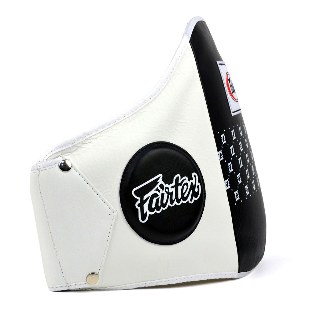 Fairtex BPV1 Standard Leather Belly Pad - White-Black