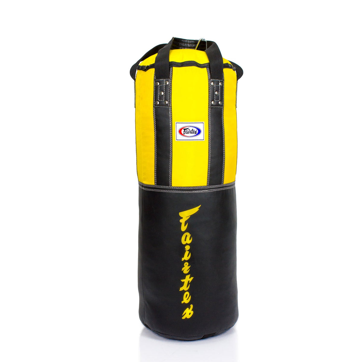 Fairtex HB3 Extra Large Leather Heavy Bag - Black-Yellow (FILLED)