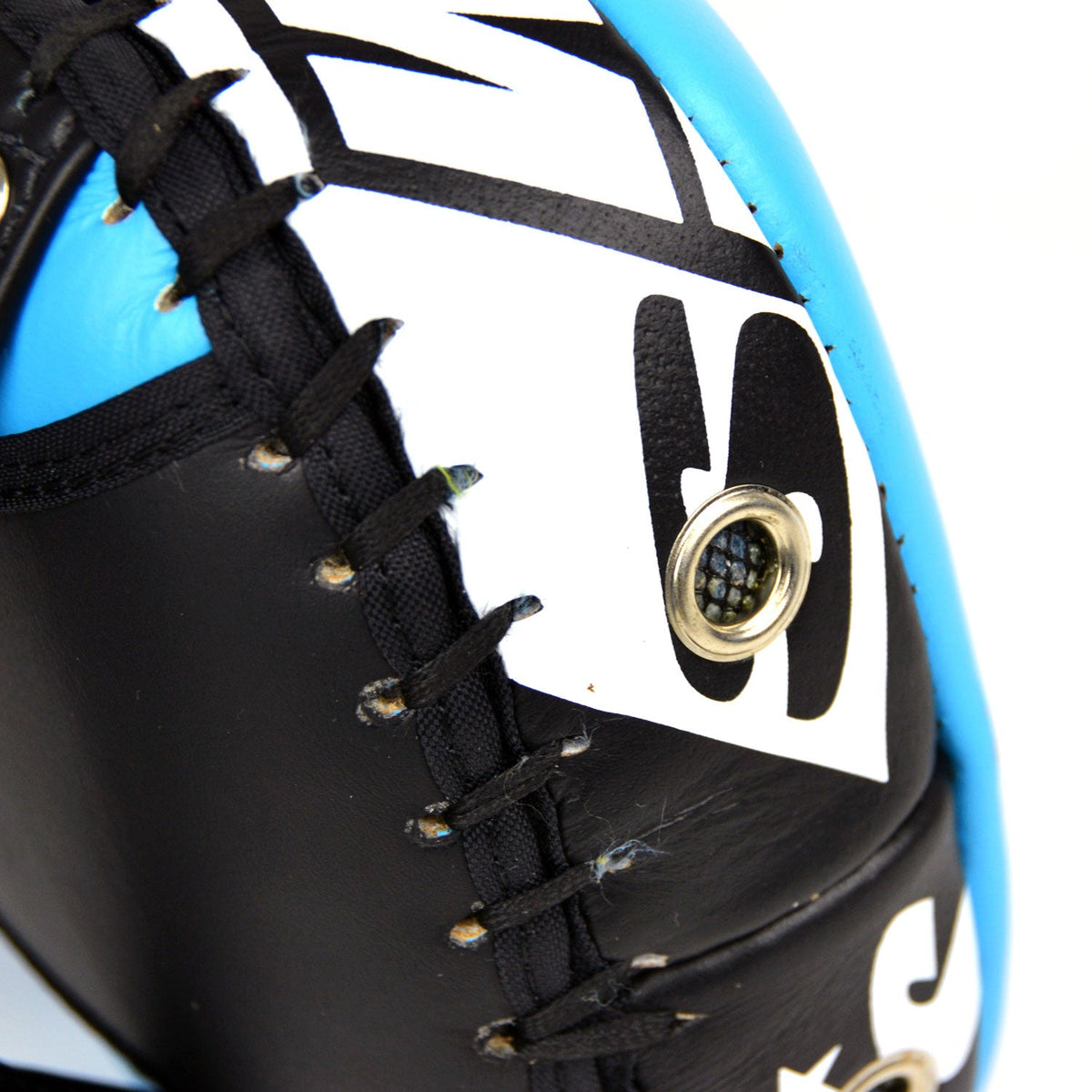 Twins Special KPL10 Curved Leather Thai Kick Pads - Light Blue-Black