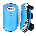 Twins Special KPL10 Curved Leather Thai Kick Pads - Light Blue-Black