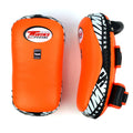 Twins Special KPL10 Curved Leather Thai Kick Pads - Orange-Black