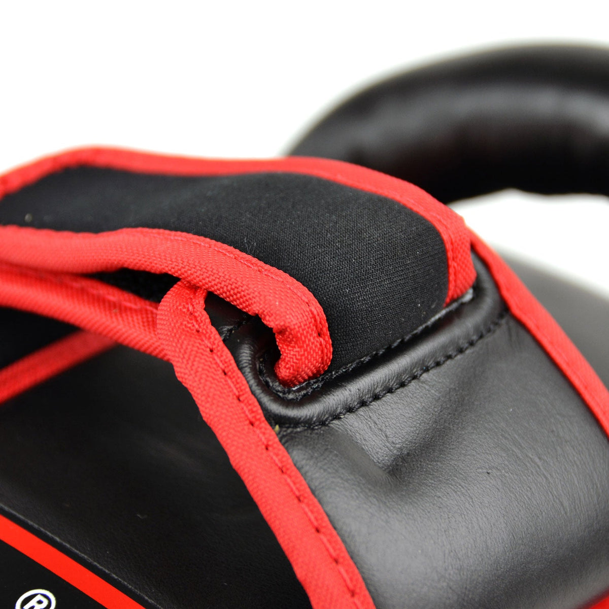 Twins Special KPL10 Curved Leather Thai Kick Pads - Red-Black