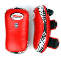 Twins Special KPL10 Curved Leather Thai Kick Pads - Red-Black