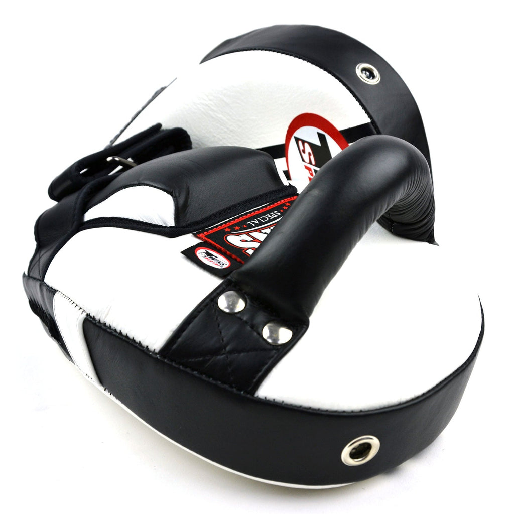 Twins Special KPL11 Curved Leaf-Shape Kick Pads - White-Black