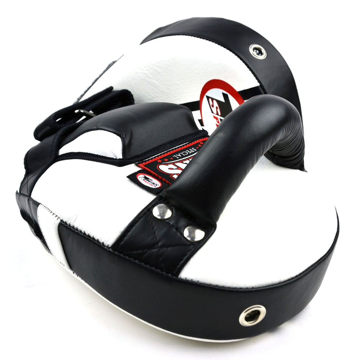 Twins Special KPL11 Curved Leaf-Shape Kick Pads - White-Black