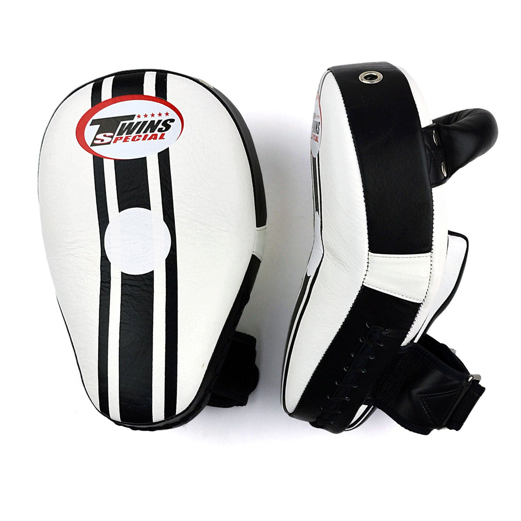 Twins Special KPL11 Curved Leaf-Shape Kick Pads - White-Black