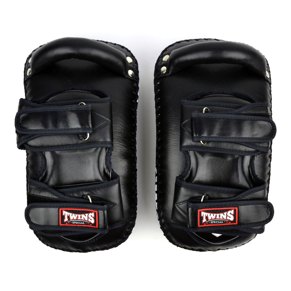 Twins Special KPL12 Deluxe Curved Leather Kick Pads - Black