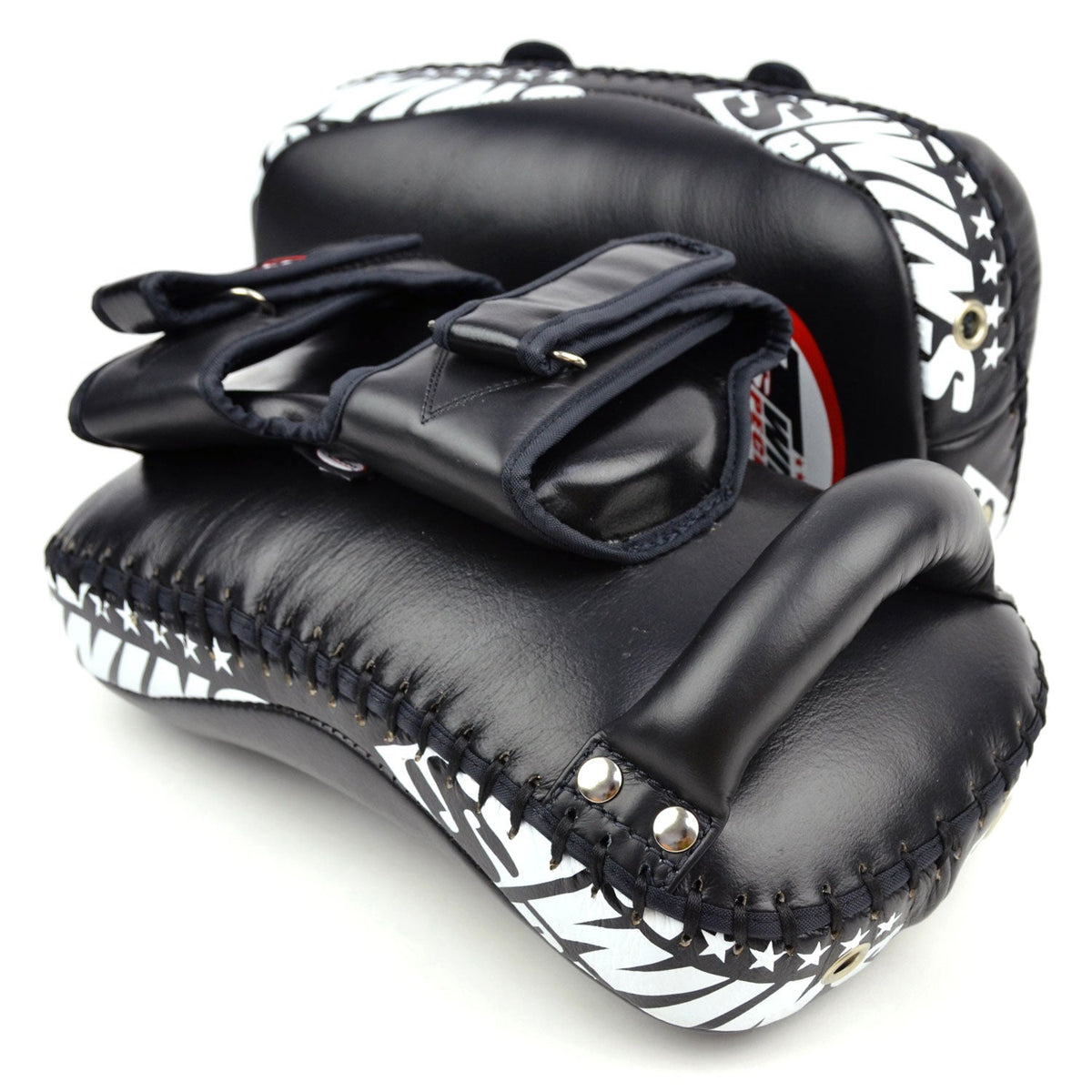 Twins Special KPL12 Deluxe Curved Leather Kick Pads - Black