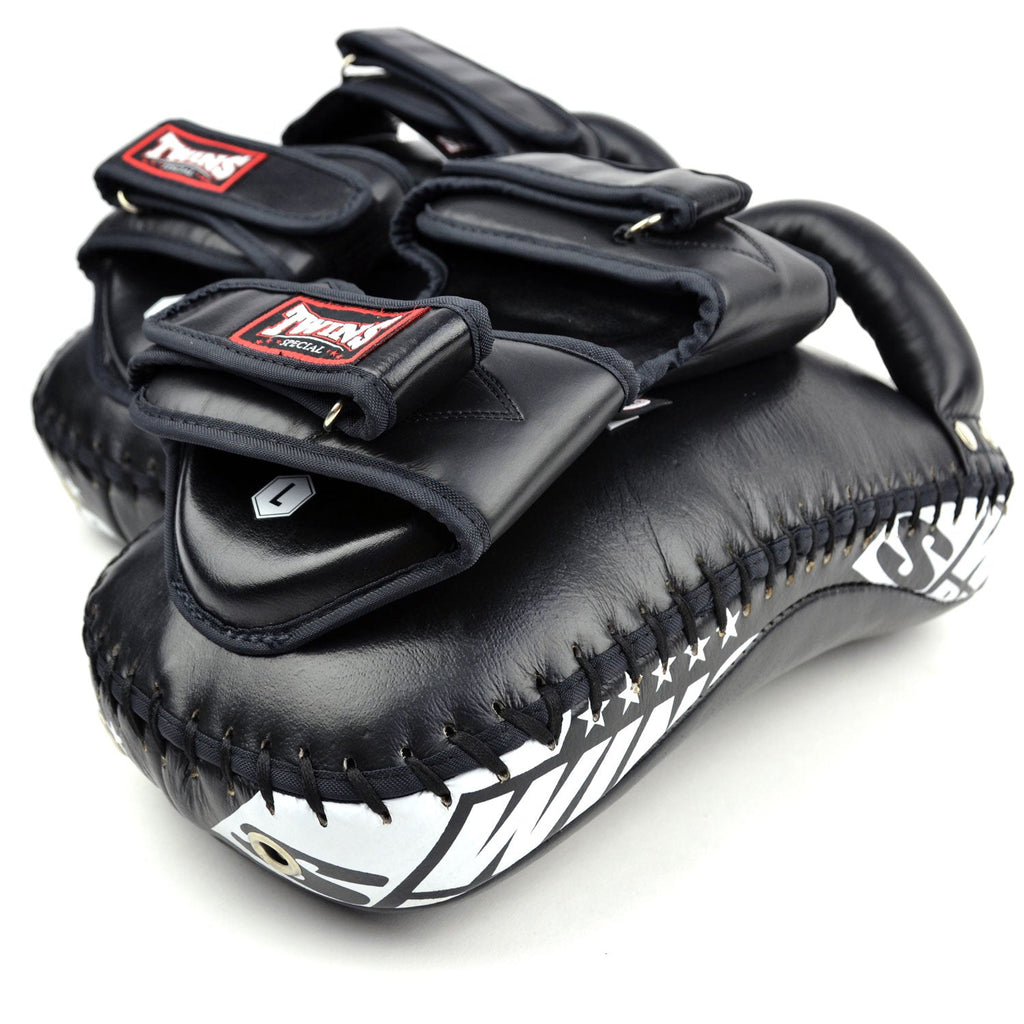Twins Special KPL12 Deluxe Curved Leather Kick Pads - Black