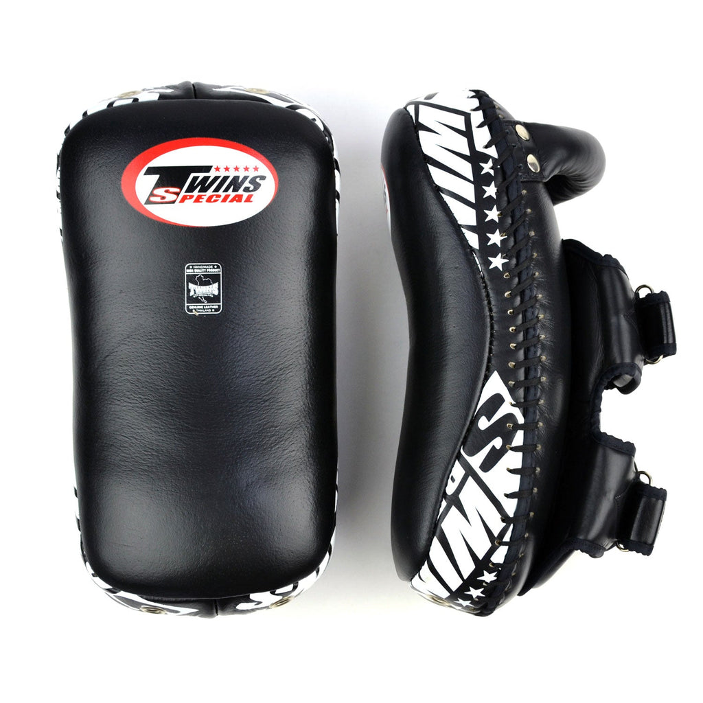 Twins Special KPL12 Deluxe Curved Leather Kick Pads - Black