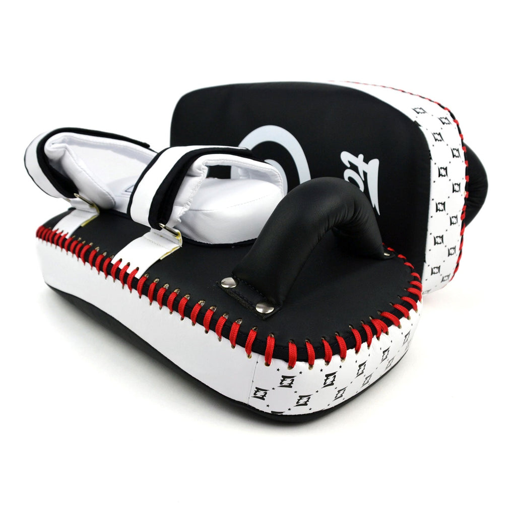 Fairtex KPLC5 Microfibre Thai Kick Pads - Black-White