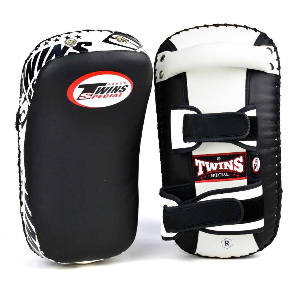 Twins Special KPS10 Microfibre Thai Kick Pads - Black-White
