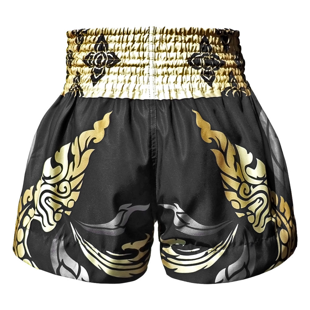 TUFF Muay Thai Shorts - MS631 - Thai King Of Naga Black