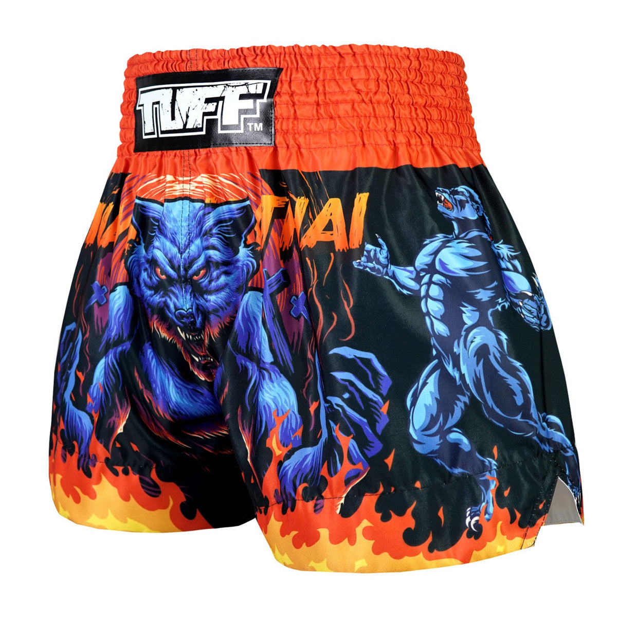 TUFF Muay Thai Shorts - MS683 - Midnight Werewolf