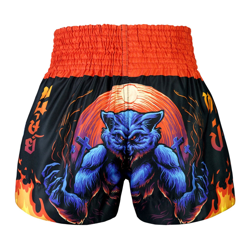 TUFF Muay Thai Shorts - MS683 - Midnight Werewolf