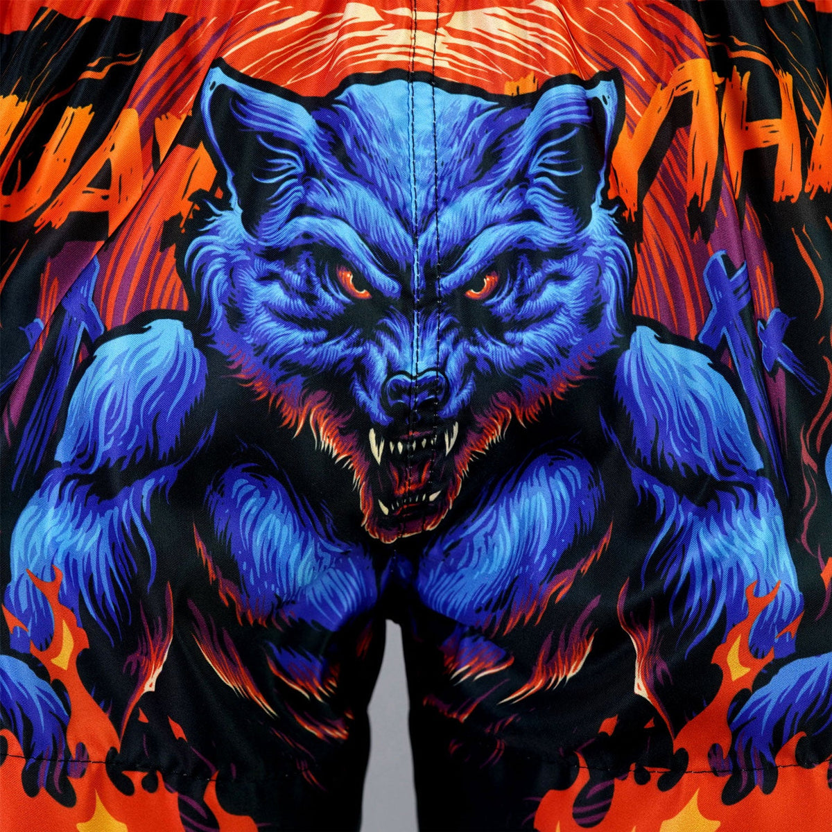 TUFF Muay Thai Shorts - MS683 - Midnight Werewolf