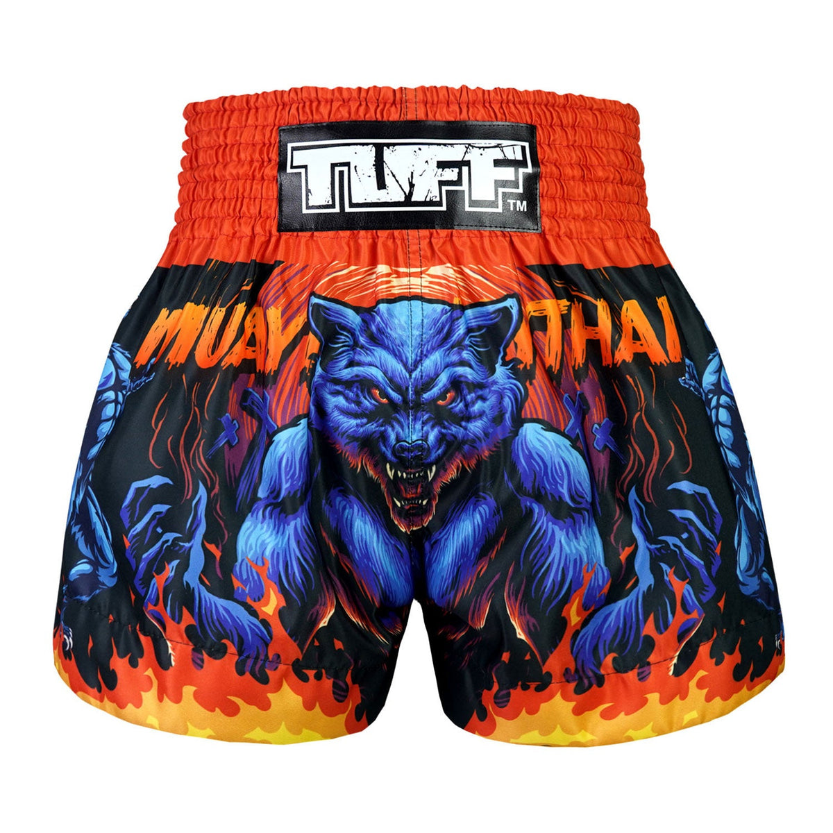 TUFF Muay Thai Shorts - MS683 - Midnight Werewolf