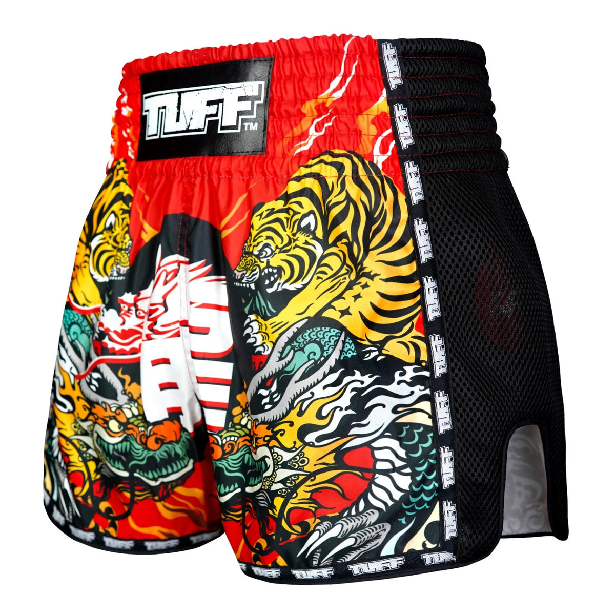 TUFF Muaythai Shorts Retro Style - MSC113 - Chinese Dragon and Tiger