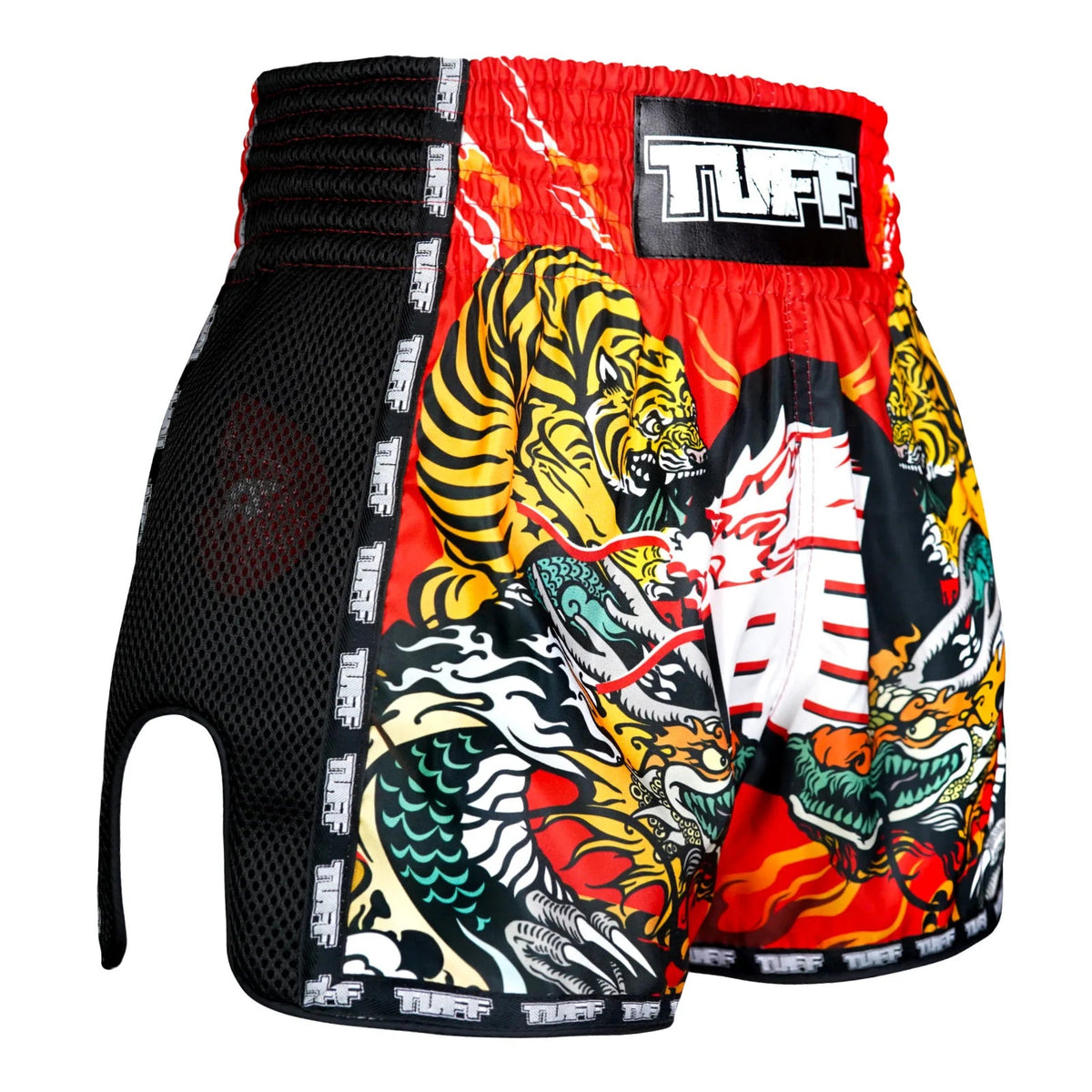 TUFF Muaythai Shorts Retro Style - MSC113 - Chinese Dragon and Tiger