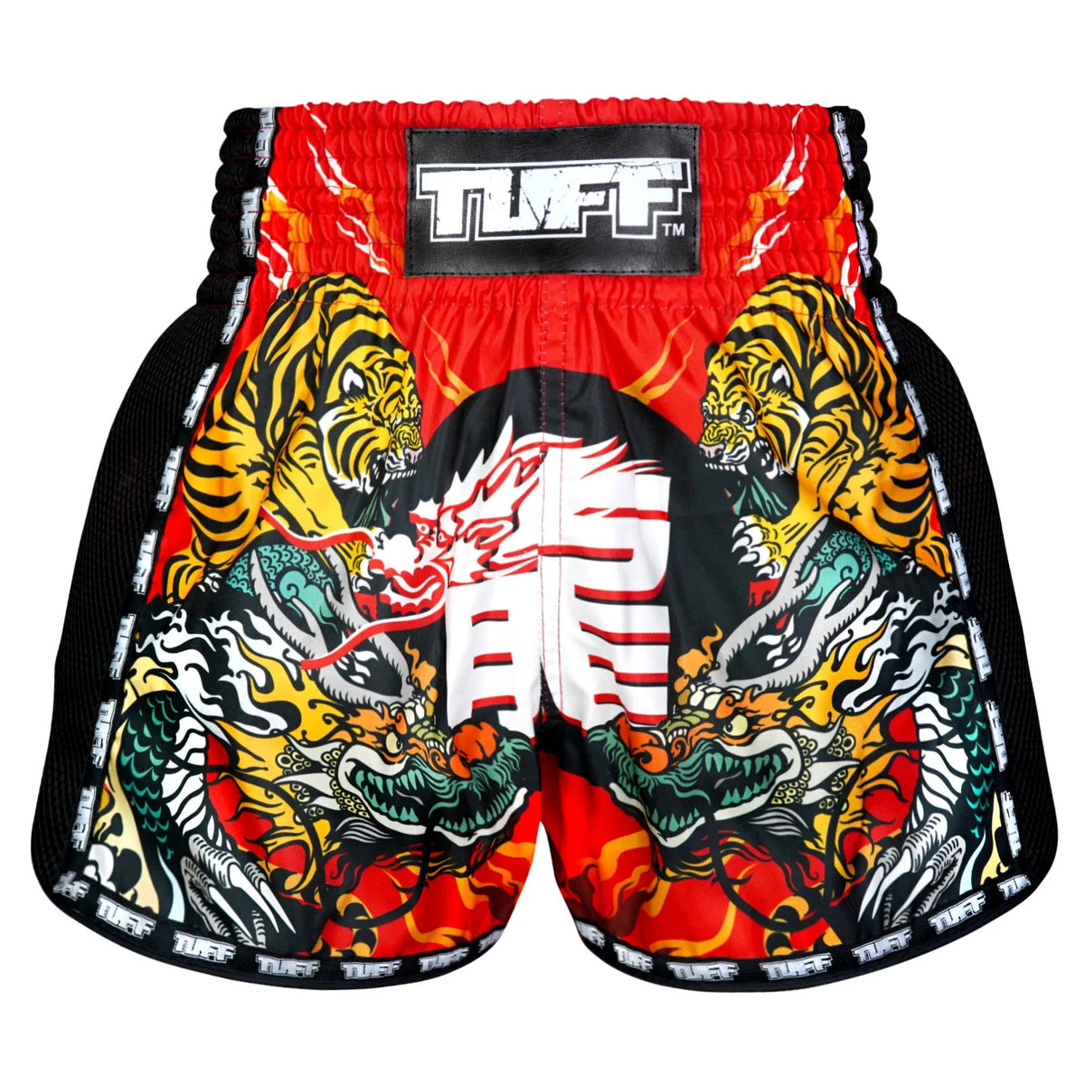 TUFF Muaythai Shorts Retro Style - MSC113 - Chinese Dragon and Tiger