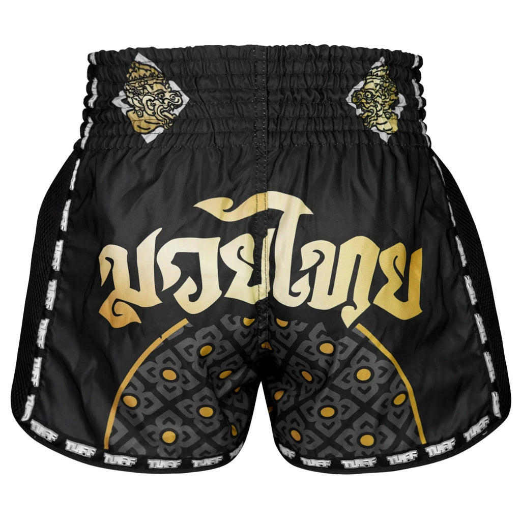 TUFF Muaythai Shorts Retro Style - MSC117 - Singha Yantra with War Flag