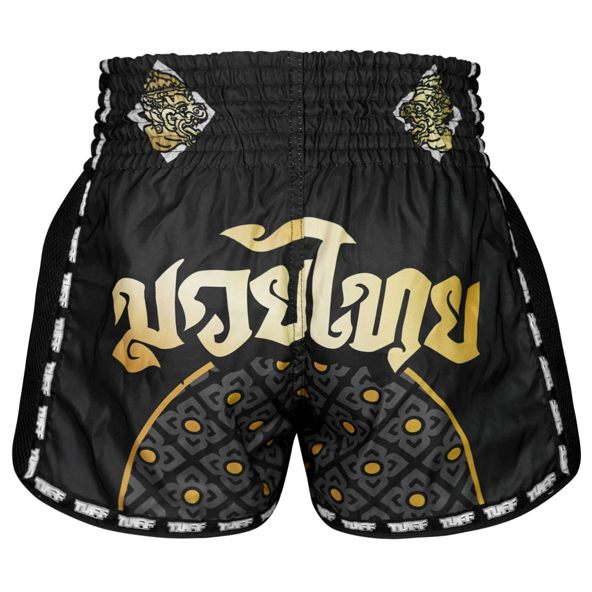 TUFF Muaythai Shorts Retro Style - MSC117 - Singha Yantra with War Flag