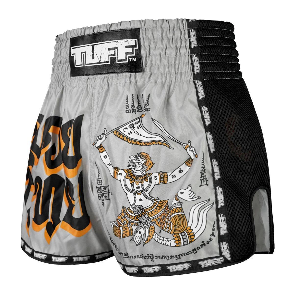 TUFF Muaythai Shorts Retro Style - MSC118 - Hanuman Yantra with War Flag