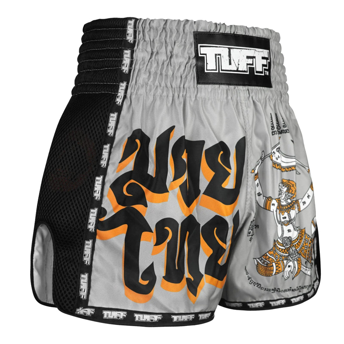 TUFF Muaythai Shorts Retro Style - MSC118 - Hanuman Yantra with War Flag
