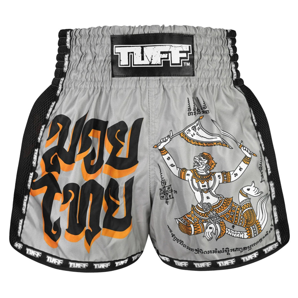 TUFF Muaythai Shorts Retro Style - MSC118 - Hanuman Yantra with War Flag
