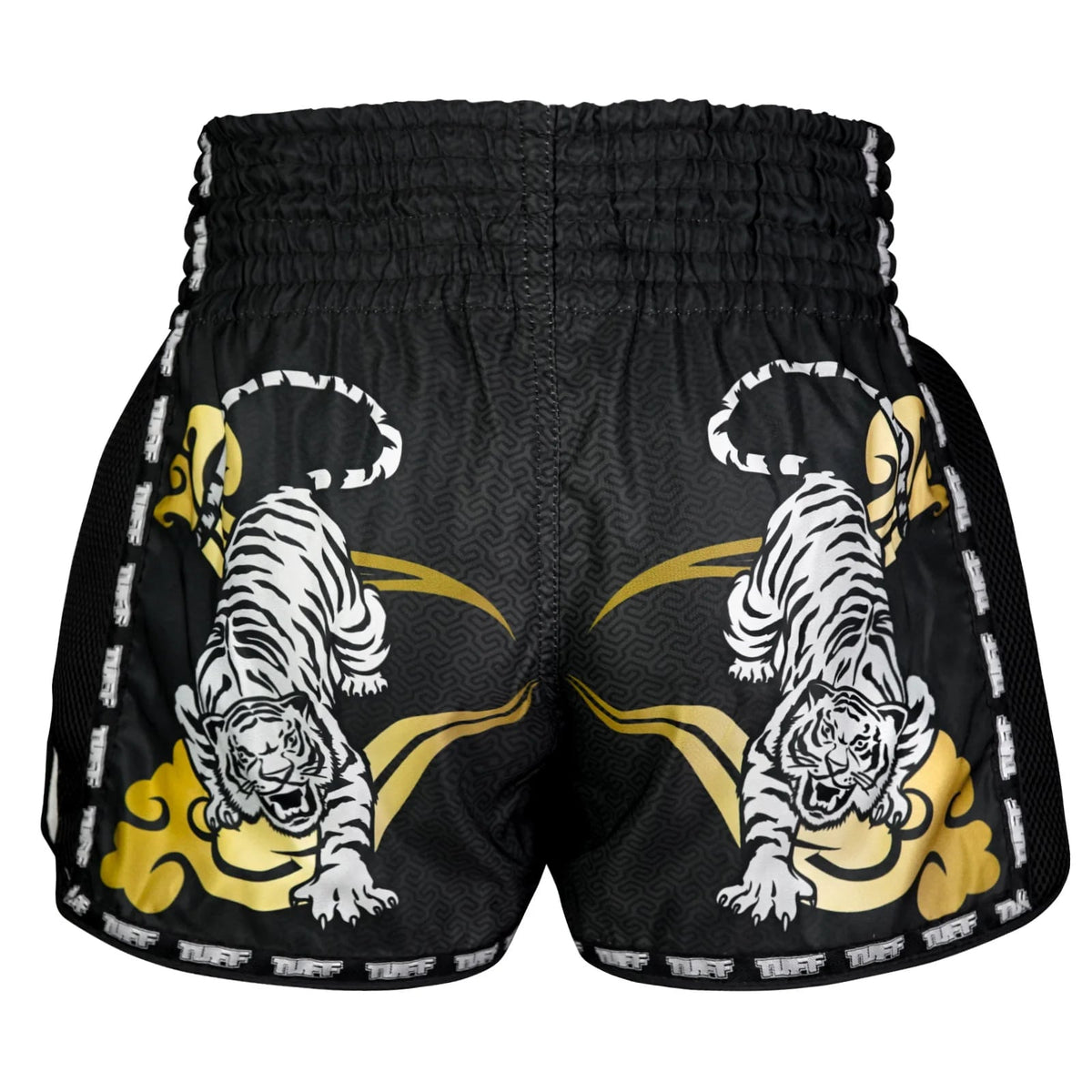 TUFF Muaythai Shorts Retro Style - MSC120 - Black Twin Tiger