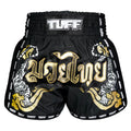 TUFF Muaythai Shorts Retro Style - MSC120 - Black Twin Tiger