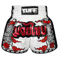 TUFF Muaythai Shorts Retro Style - MSC121 - White Twin Tiger