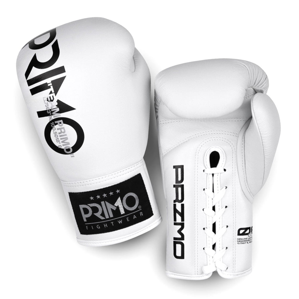 Primo Mamba Series Pro Lace-Up Boxing Gloves - White