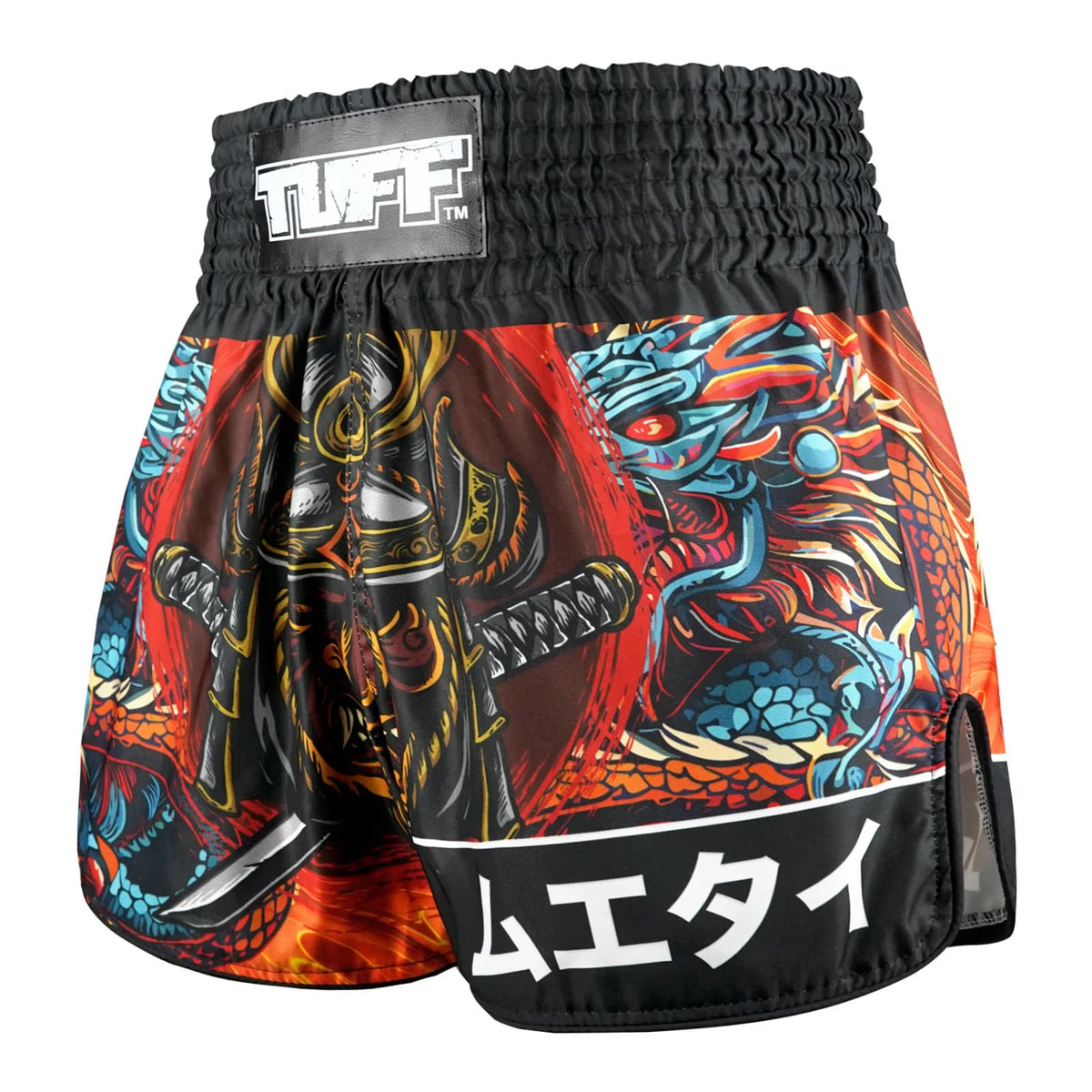 TUFF High-Cut Retro Muaythai Shorts - RMS103 - Seraphic Seiryu Samurai Saga