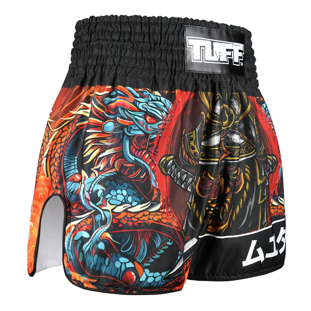 TUFF High-Cut Retro Muaythai Shorts - RMS103 - Seraphic Seiryu Samurai Saga