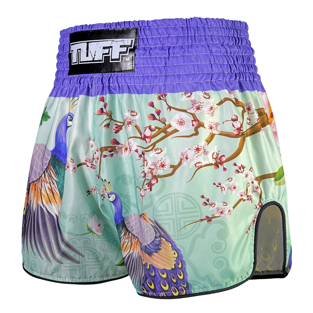 TUFF High-Cut Retro Muaythai Shorts - RMS112 - Yugana Kujaku The Elegance Peacock
