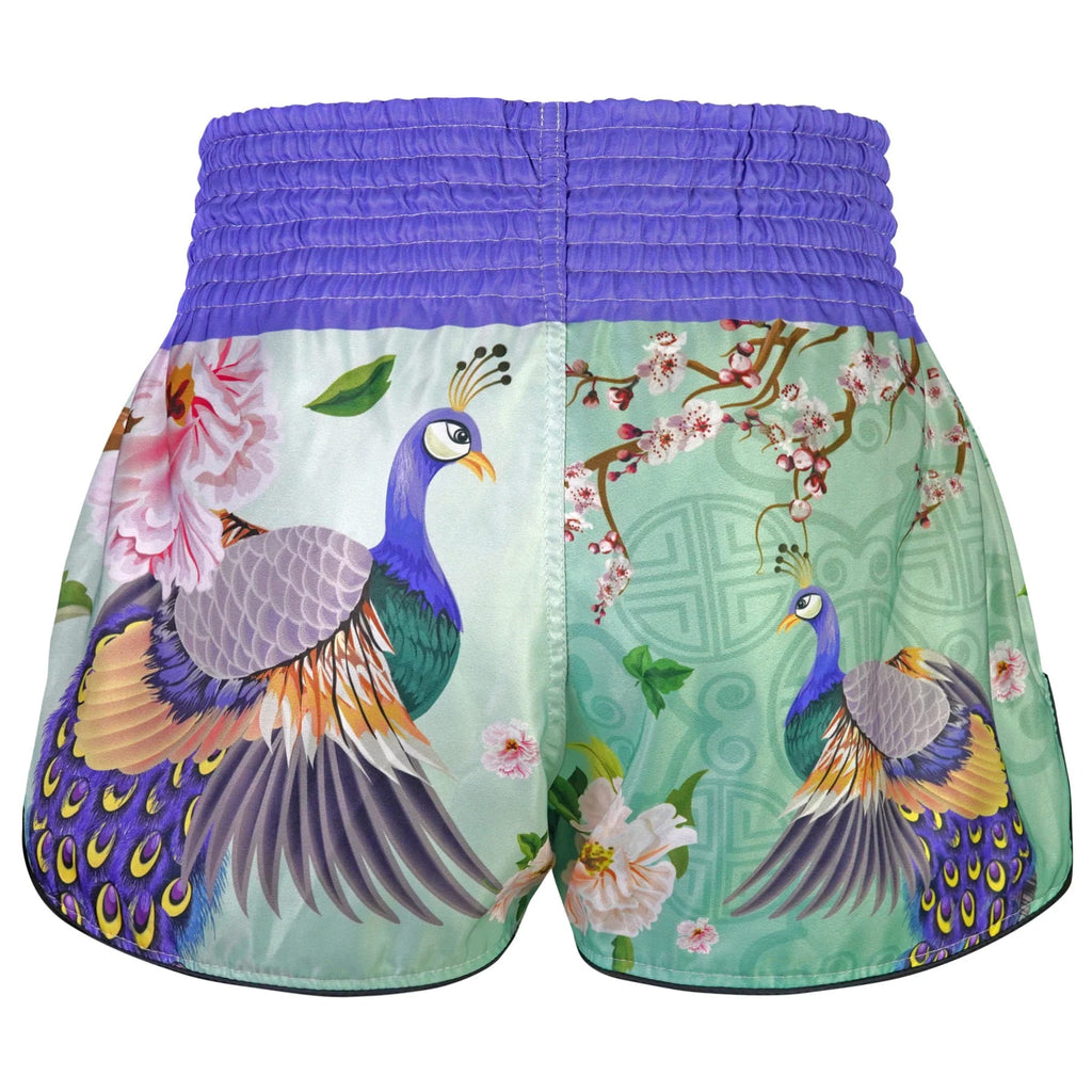 TUFF High-Cut Retro Muaythai Shorts - RMS112 - Yugana Kujaku The Elegance Peacock