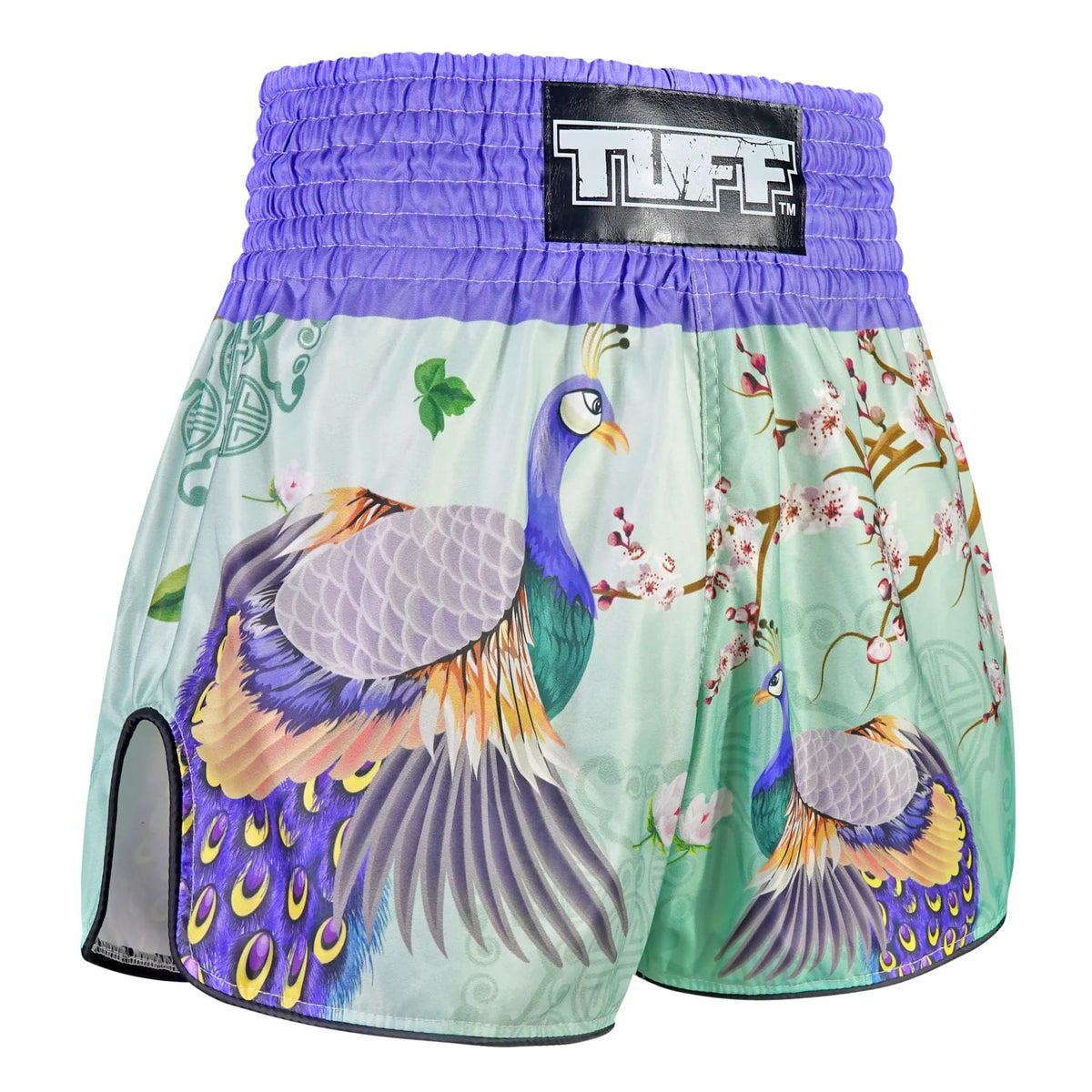 TUFF High-Cut Retro Muaythai Shorts - RMS112 - Yugana Kujaku The Elegance Peacock