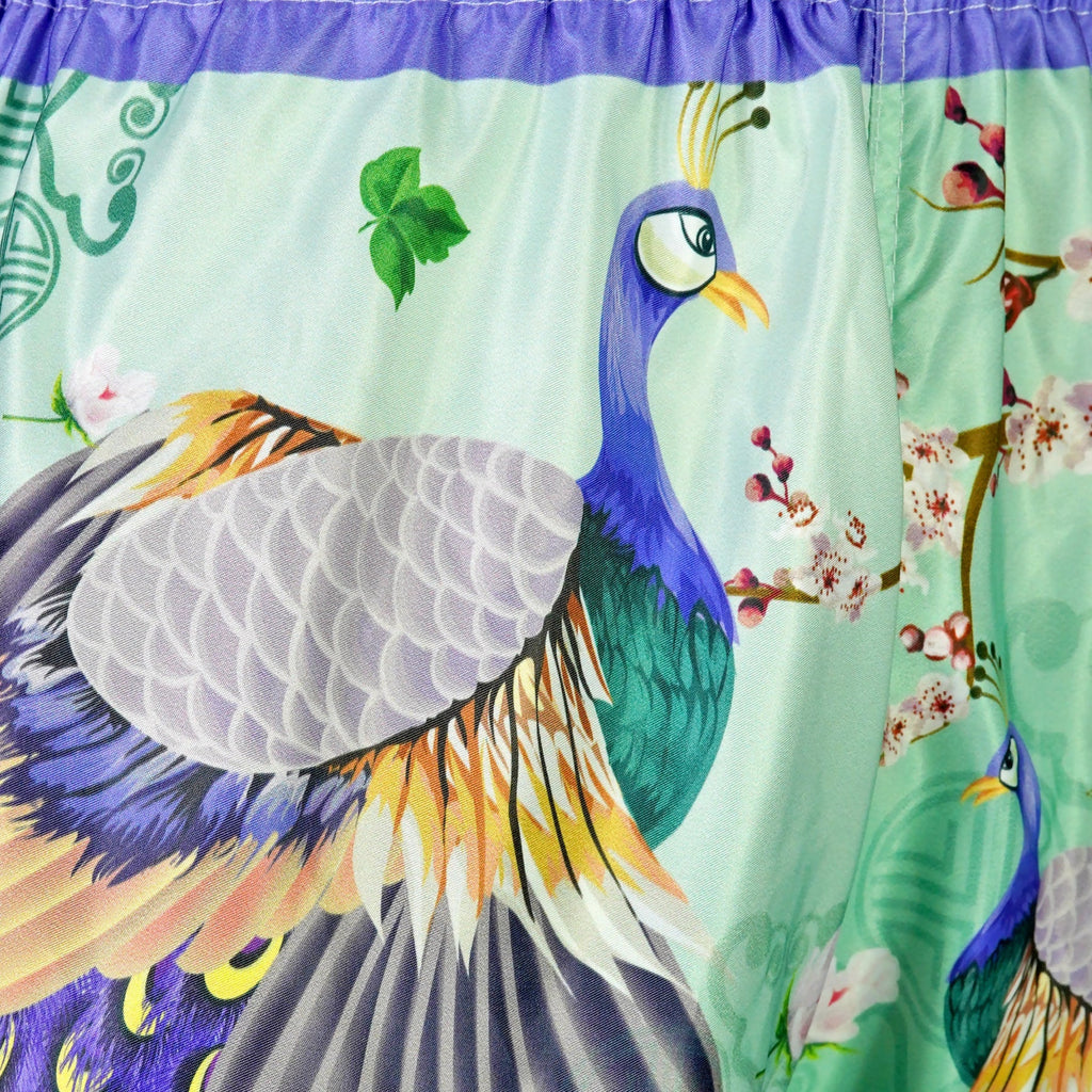 TUFF High-Cut Retro Muaythai Shorts - RMS112 - Yugana Kujaku The Elegance Peacock