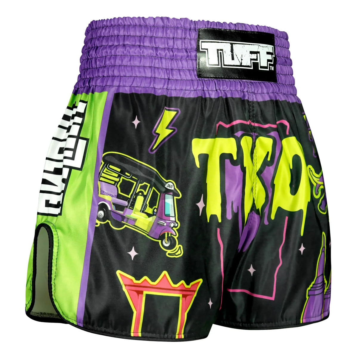 TUFF High-Cut Retro Muaythai Shorts - RMS118 - The TKO Night