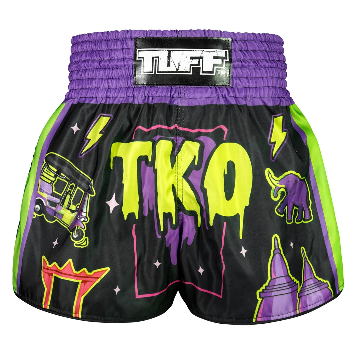 TUFF High-Cut Retro Muaythai Shorts - RMS118 - The TKO Night