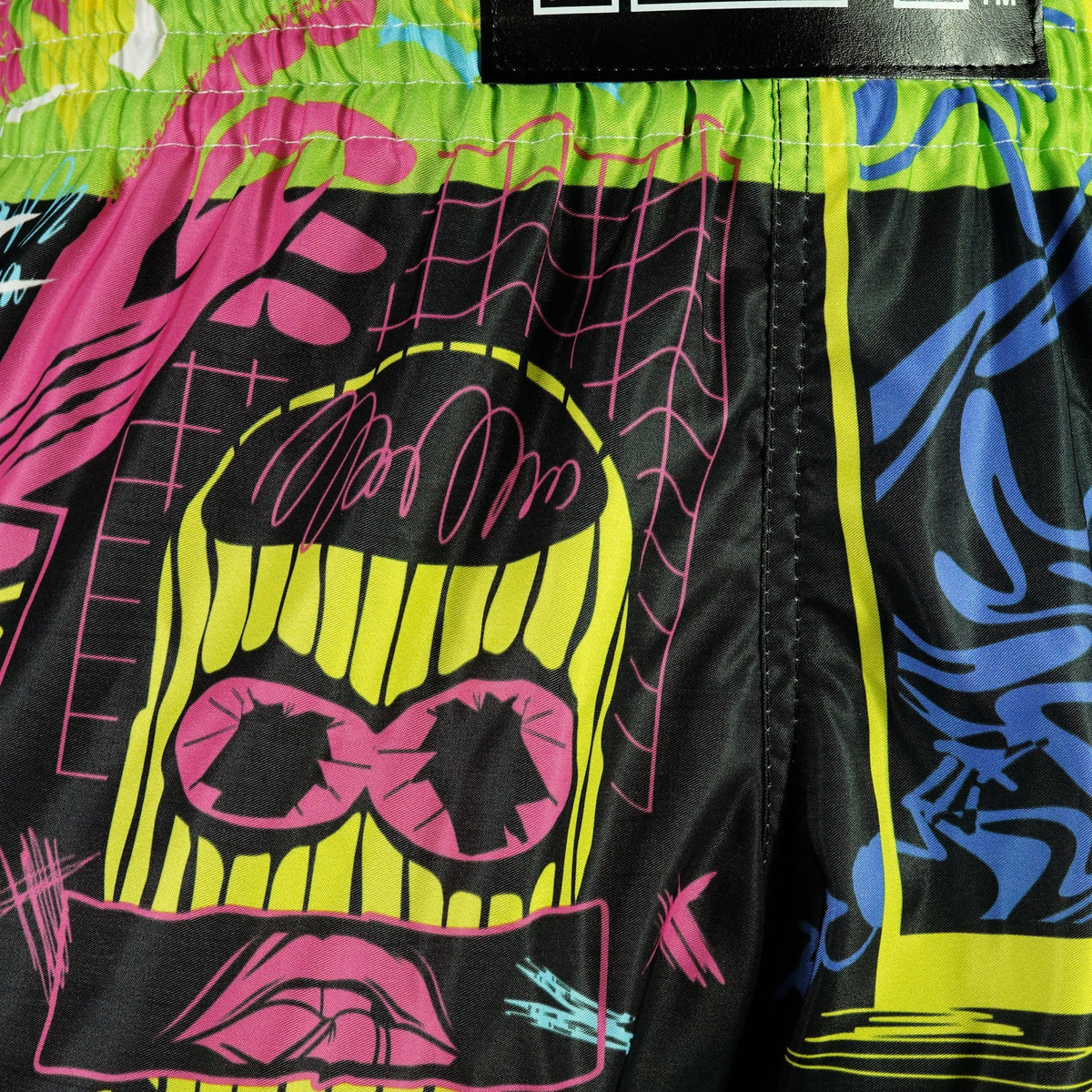 TUFF High-Cut Retro Muaythai Shorts - RMS119 - Neon Graffiti